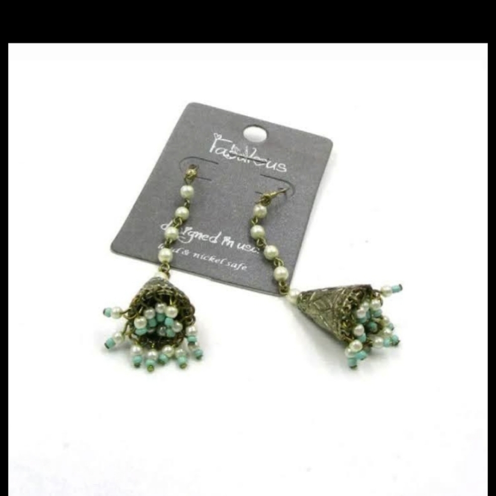 New Fabulous Long Pearl Chain Jhumka Jhumki Earrings.